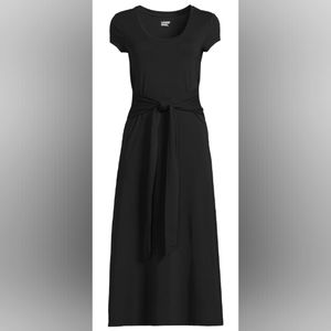 Women's Plus Size Light Weight Cotton Modal Convertible Tie Waist Midi Dress